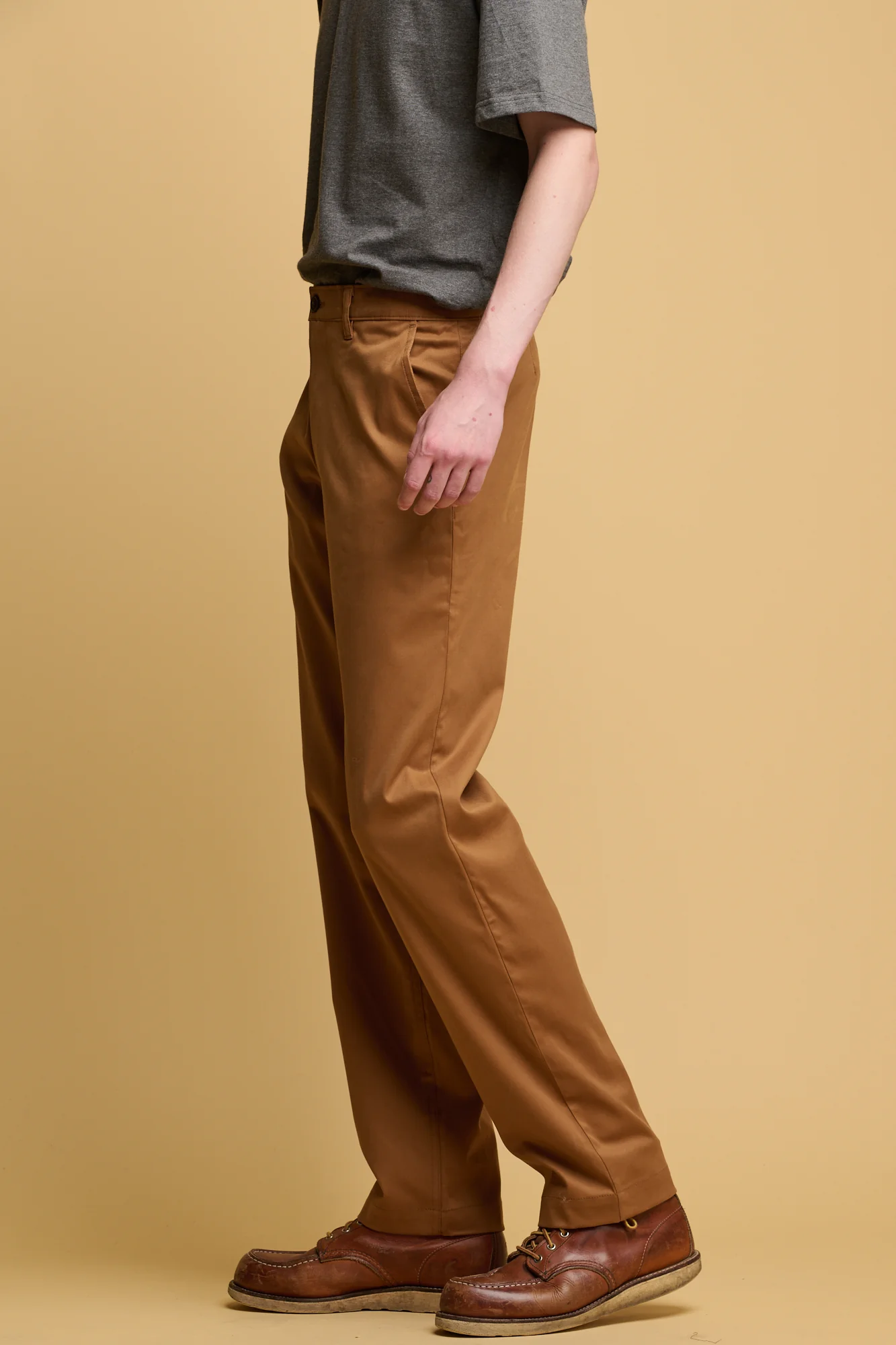 Men's Slim Lightweight Stretch Cotton Twill Chinos - Tobacco - Image 4