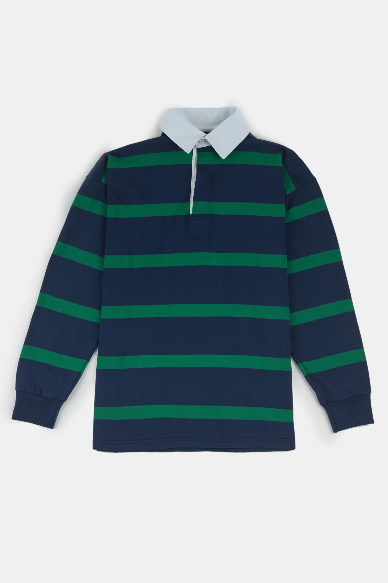Striped Rugby Shirt - Navy/Emerald - Image 5
