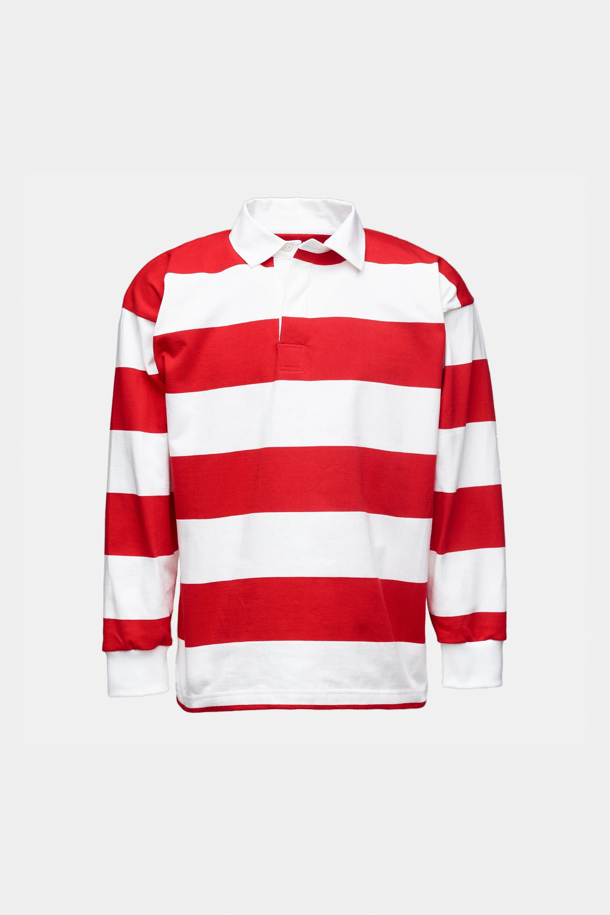 Wide Striped Rugby Shirt - Red/White - Image 6