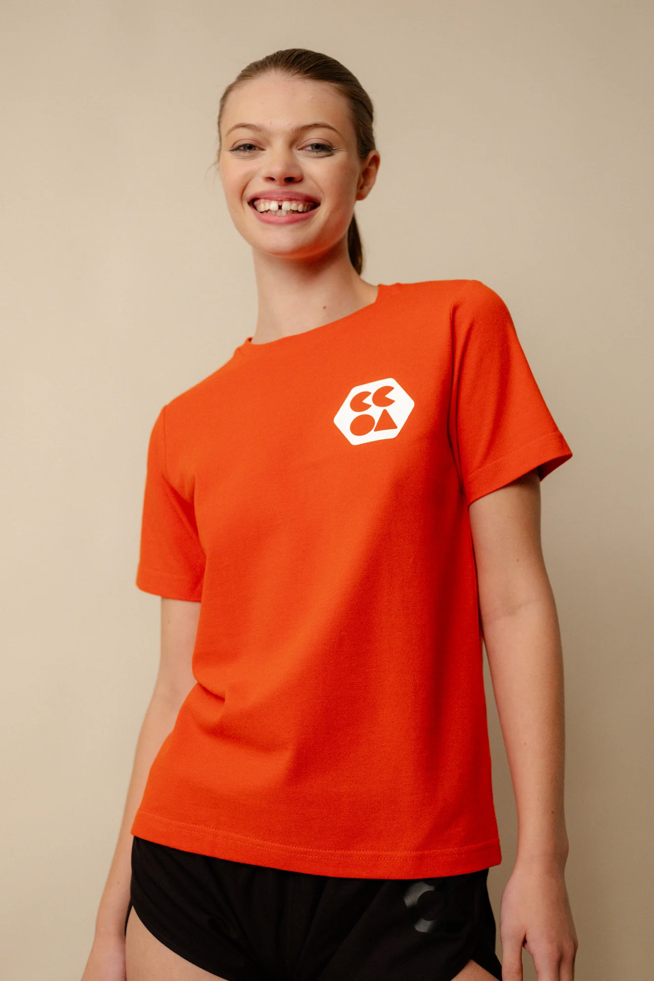 Women's Breathable T Shirt Plastic Free - Flame Red - Image 5