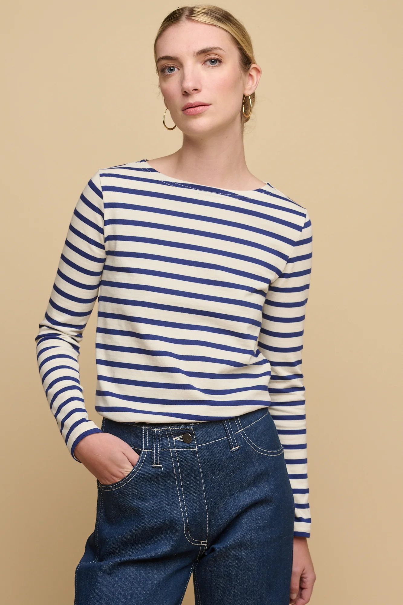 Womens Breton - Ecru/Bright Blue - Image 4