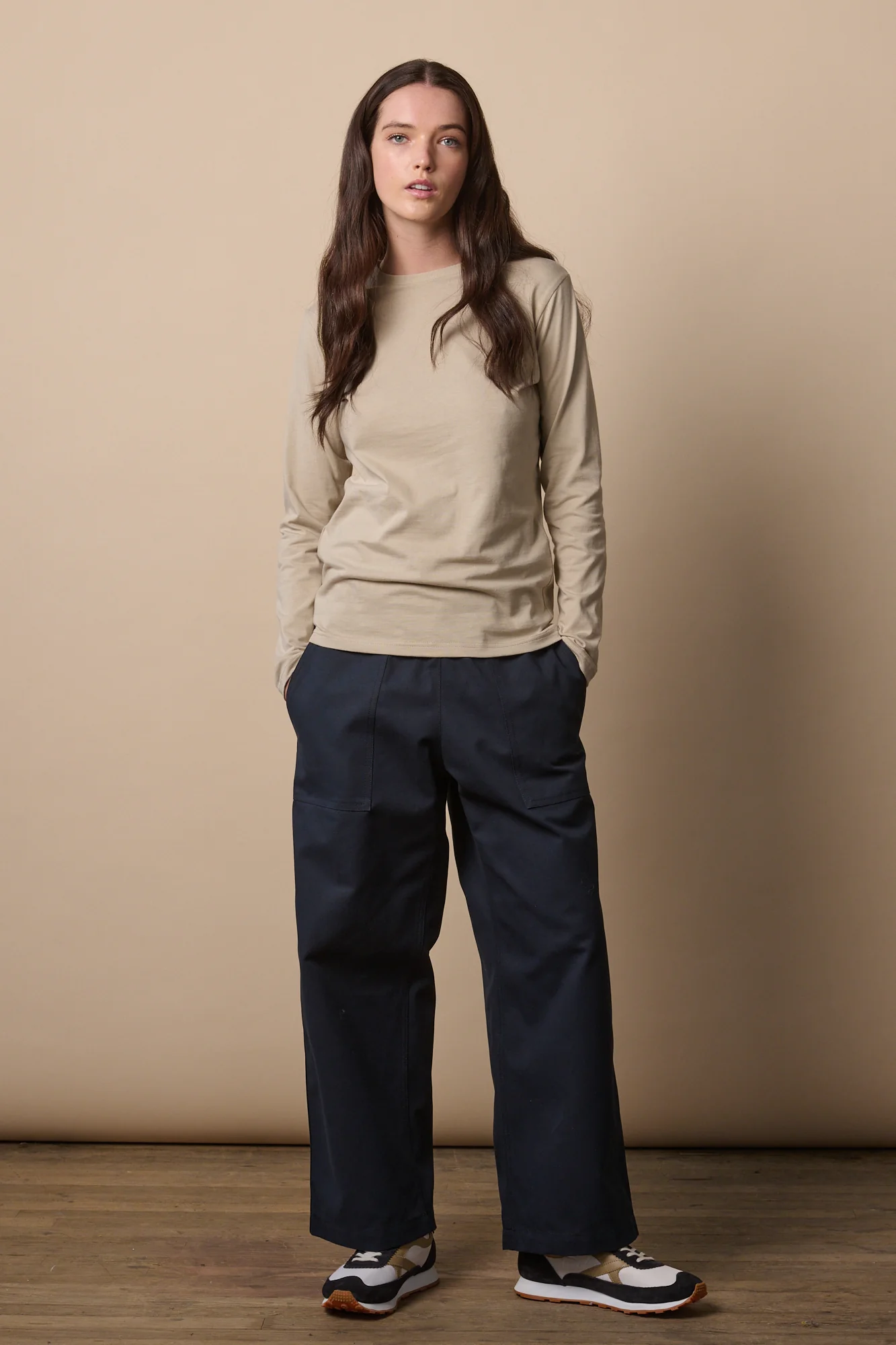 Women's Long Sleeve T Shirt - Stone - Image 3