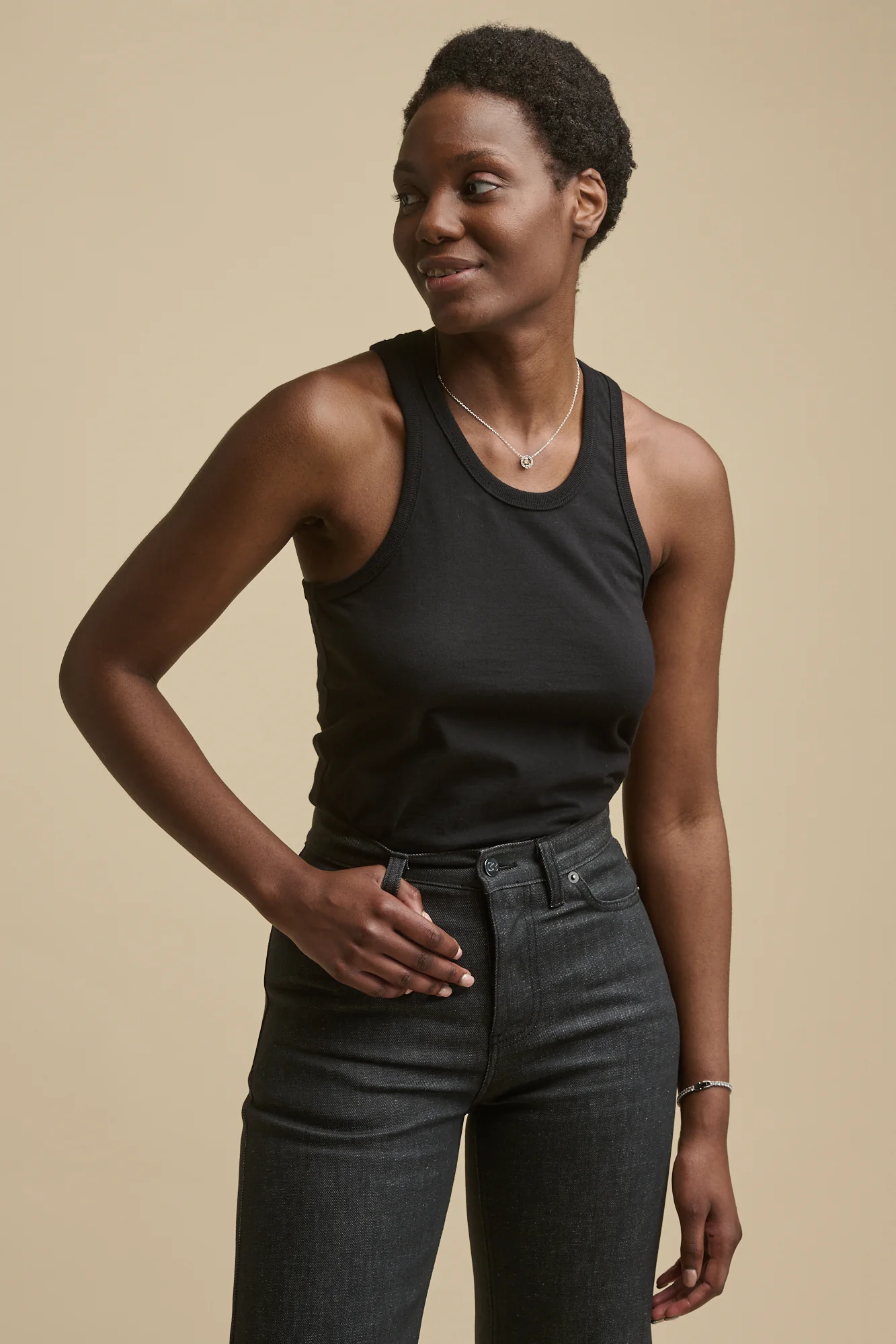 Womens Racer Back Vest Plastic Free - Black - Image 3